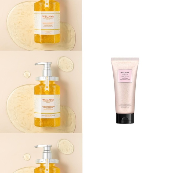 3pcs Brand New WEILAIYA Calendula Essence Shower Gel 450mL+Free Body Scrub 200mL - Picture 1 of 11